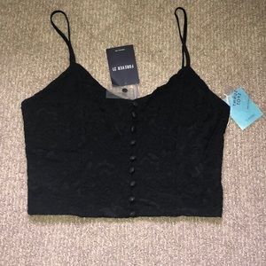 black knit crop top